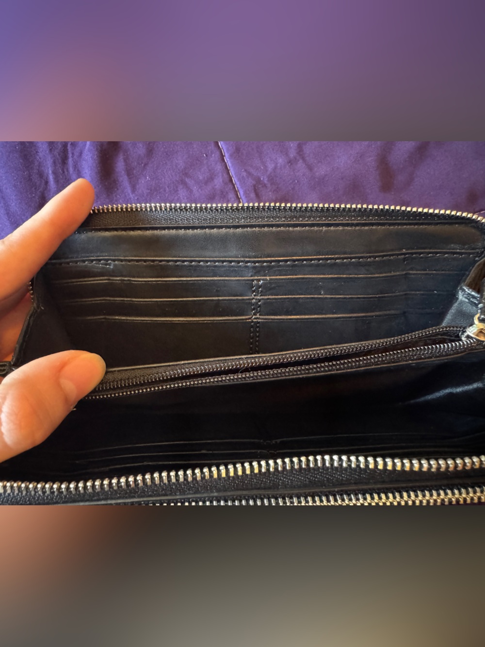 Coach Black Pebbled Double Zip Leather Wristlet EUC - Picture 12 of 12